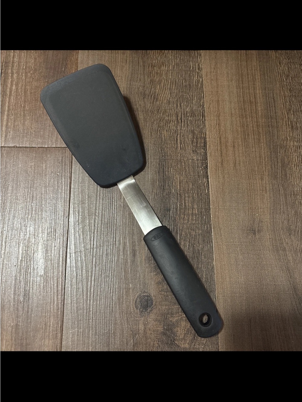 OXO Black Silicone Turner Spatula - Flat Head Kitchen Spatula